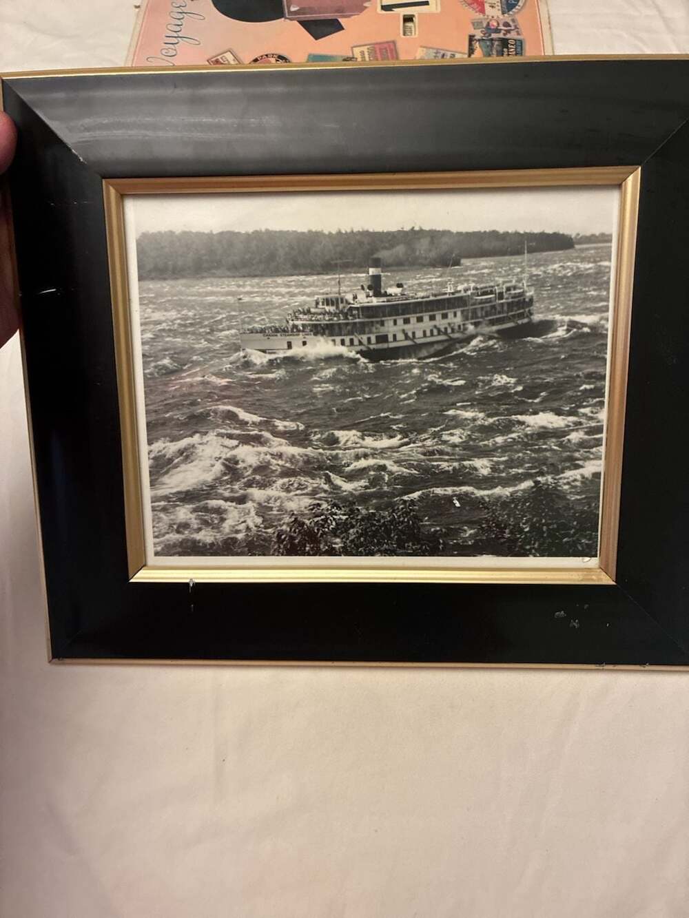 VTG Framed Photograph of Canada Steamship Lines Rapids Queen